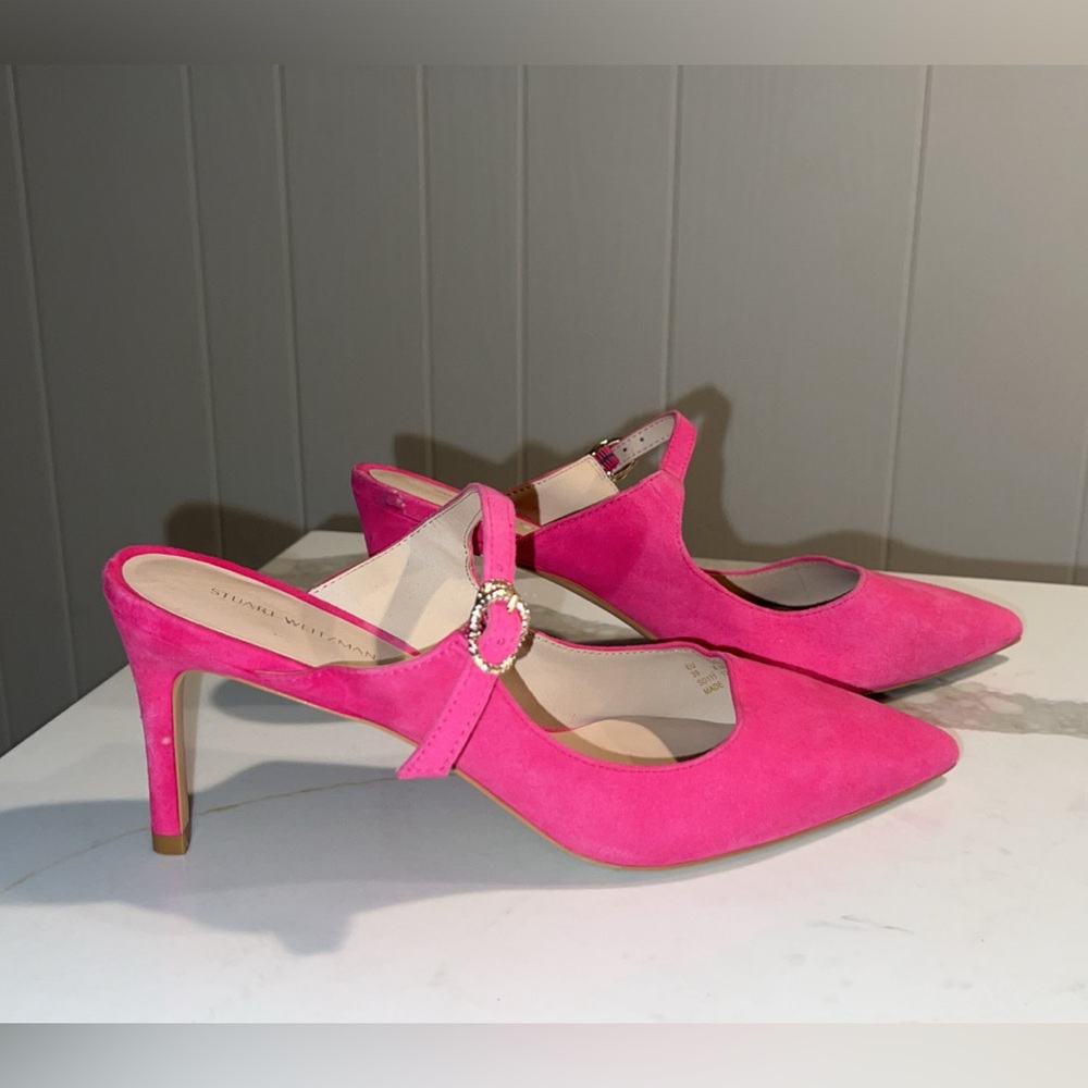 STUART WEITZMAN Pink Suede Heel - Picture 3 of 12